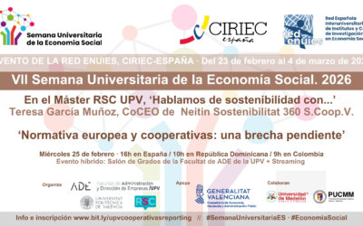 25/2. ‘Normativa europea y cooperativas’. Hablamos de sostenibilidad con Teresa García (Neitin) en la VII Semana Universitaria de la Economía Social